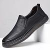 Men's Shoes Summer Thin Cowhide Breathable Men's Casual Leather Shoes Soft Sole Hollow One Pedal Hole Shoes