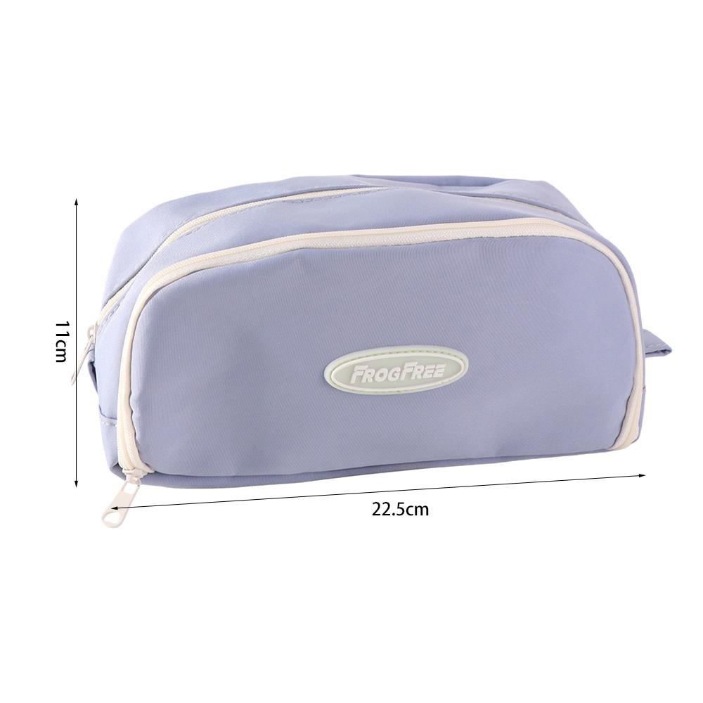 Simple Design Pencil Bag Multiple Sections Stationery Storage Stationery Bag Korean Style