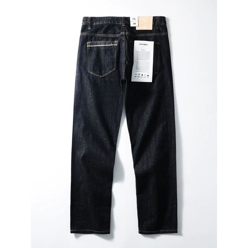 Amekaji Heavy Red Ear Denim Primary Color De-Pulp Jeans Men's Pants Foreign Trade Cattle Goods Retro Casual Pants