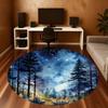 1pc forest night sky Round Chair mat office Area Rug - Non-Slip, Floor Mat for Office, Bedroom, Ideal home decor gift p0105120