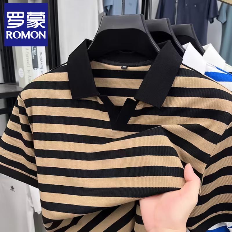 Romon Men s Short Sleeve Polo Shirt 2XL