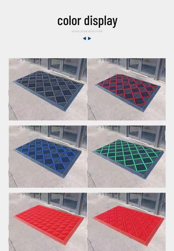 Commercial Anti-Slip Door Mat: Durable, Interlocking, Wear-resistant, Mud Scraper for Hotel & Office Entrances.
