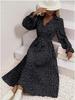 Dress spring and summer women's clothing European and American foreign trade fashion pleated skirt folding long-sleeved pendulum skirt