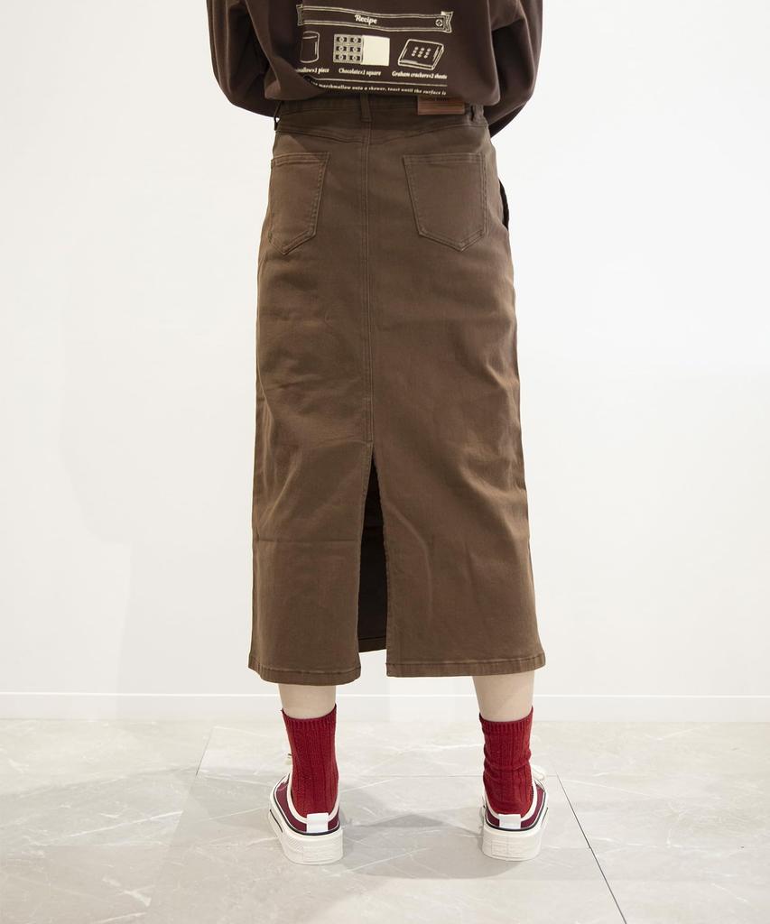 Stretch Long Denim smoAsldeska S'more Skirt, (Brown, L)