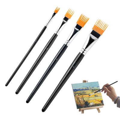 Set de 4 Pinceaux Peinture d'Artiste Peigne Pour Peinture à l'Huile Acrylique Pointe Plate Kit Pinceaux Peinture Pour Pinceaux Nylon Peinture Artiste Aquarelle