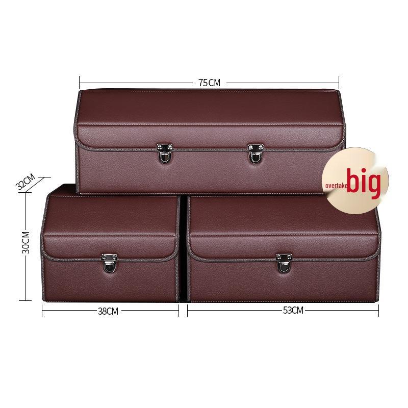 Leather Car Trunk Storage Box with Logo - Multifunctional Folding Organizer