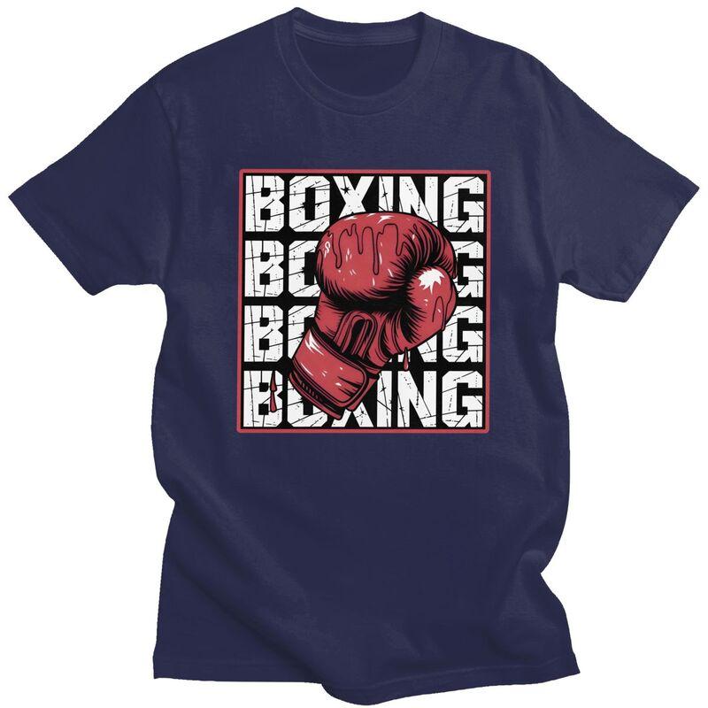 Men Boxer Boxing T Shirt Streetwear Short Sleeves Pure Cotton Tshirt Leisure Novelty Design Graphic Tees Shirt