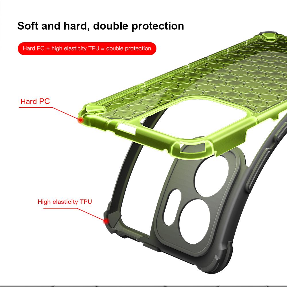 KEYSION Shockproof Armor Case for OPPO Reno13 F 5G Soft Silicone+PC Transparent Honeycomb Phone Back Cover for PPO Reno 13 F 4G