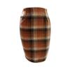Women's High Waist Plaid Skirt Skinny Pencil Wool  Skirt