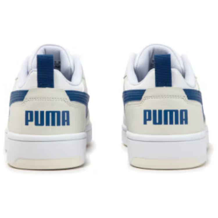 New PUMA Rebound V6 Anti Slip Wear Resistant Low Top Skateboard Shoes Unisex Beige White Blue 392328-32