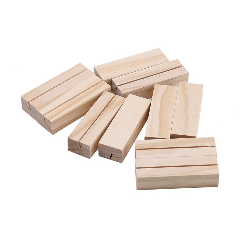 10pcs Natural Wooden Place Card Clip Photo Display Stand Clip Holders for Wedding Party Table Number Name Sign