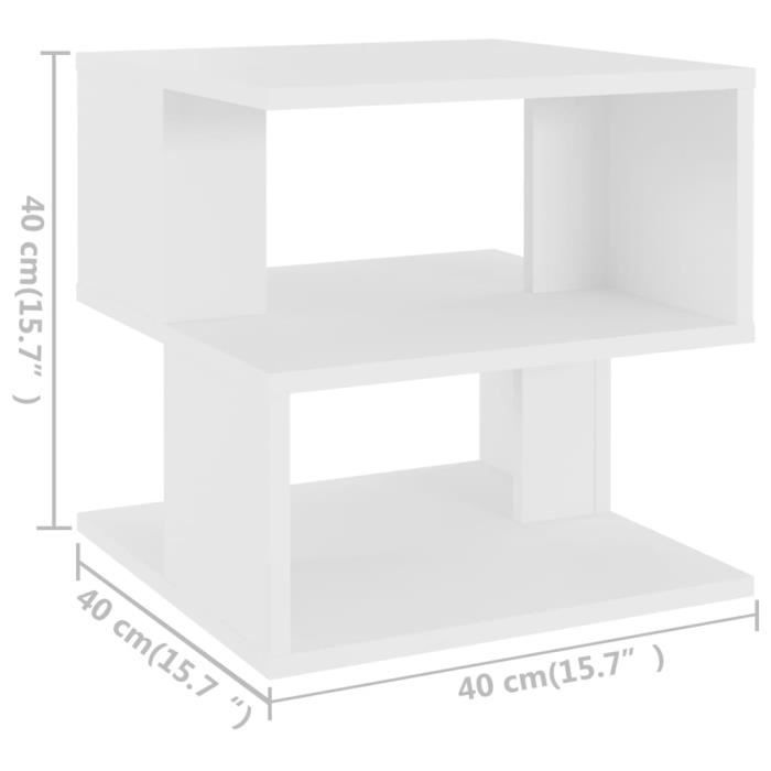 VidaXL Table d'appoint Blanc 40x40x40 cm Aggloméré