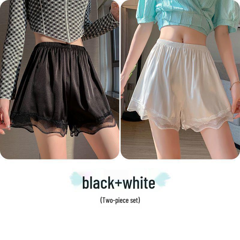 Seamless Ice Silk Lace Women's Summer Anti-Exposure Loose Shorts