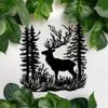 Elegant Metal Wild Deer Wall Art: Indoor/Outdoor Iron Sculpture for Home & Garden, Perfect Gift