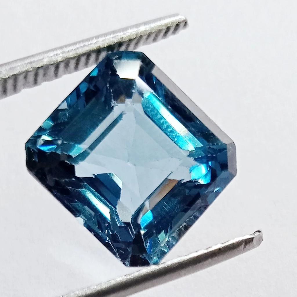 Square Cut Natural Blue Aquamarine 13-15 Ct Beautiful Certified Loose Gemstone