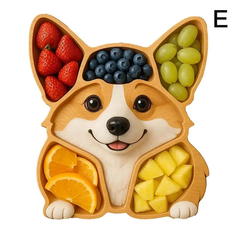 

Доска для закусок с отделениями, тематическая тарелка для аперитивов с собаками, для сыра, мяса и снеков, сервировочная доска с мордой собаки для вечеринок