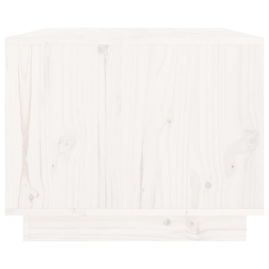  Coffee Table, White, 80x50x40 Cm, Solid Pine Wood