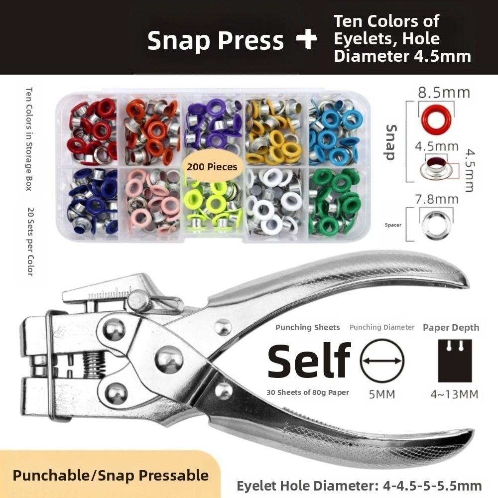 Labor-saving Eyelet Hole Punch Pliers Kit  for Bookbinding, Leather & Fabric