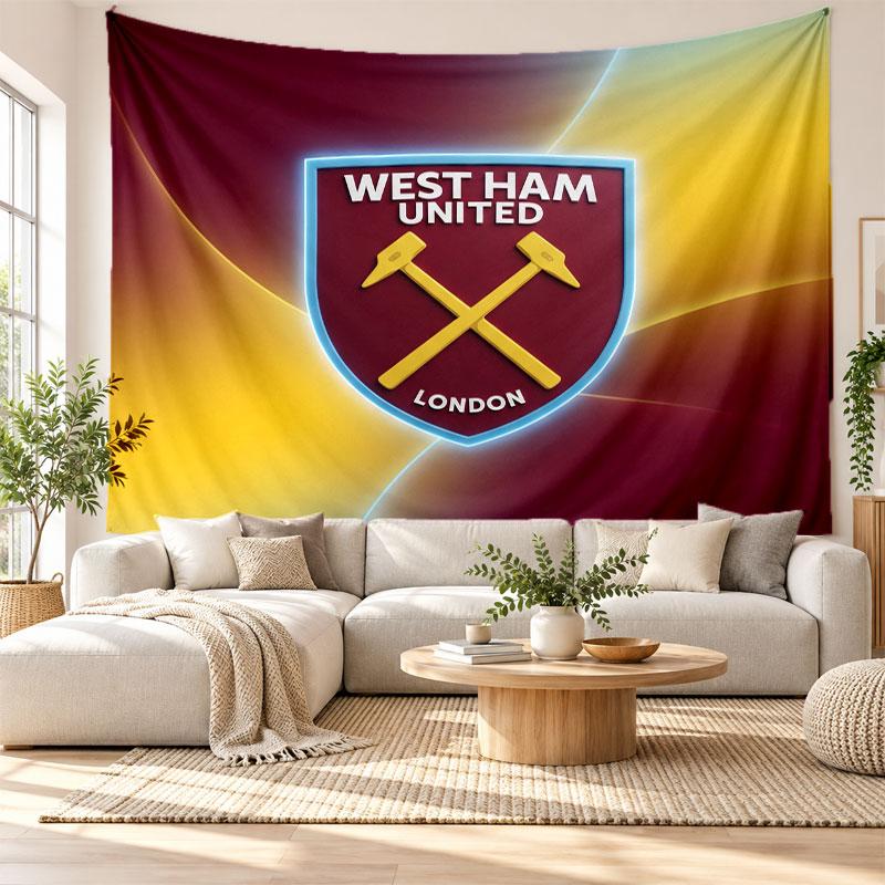 West Ham United Football Gobelin Ścienny, Miękki Materiał Dekoracja Ścienna, Dekoracyjne Tło Do Sypialni Sztuka Ścienna do Domu