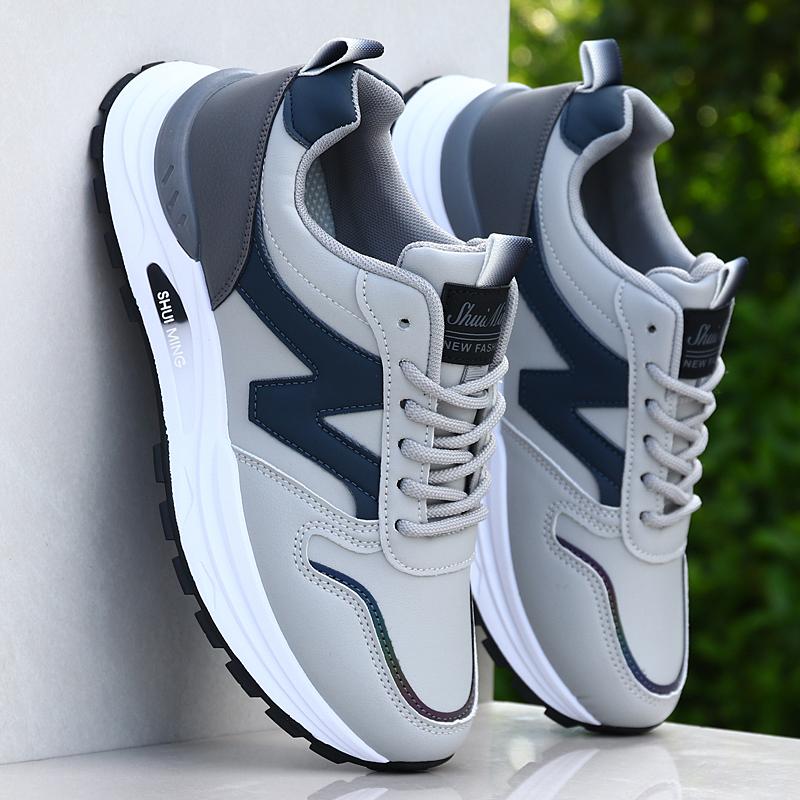 Winter velvet warm cotton shoes leather surface waterproof thickened sports shoes soft sole non-slip casual running shoes