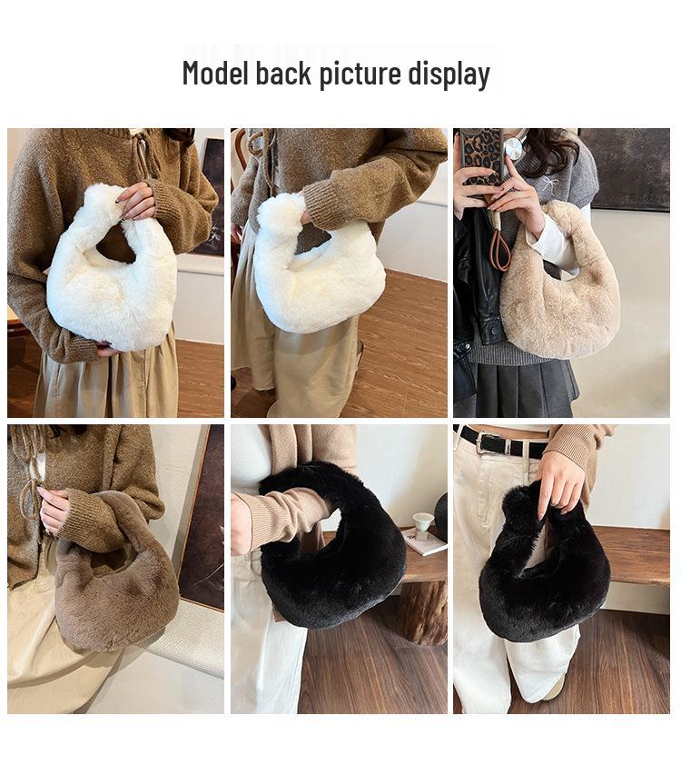 Damen Trendige Winter Plüsch Handtasche - Vielseitige, Stilvolle, Fellige und Süße Kleine Tasche