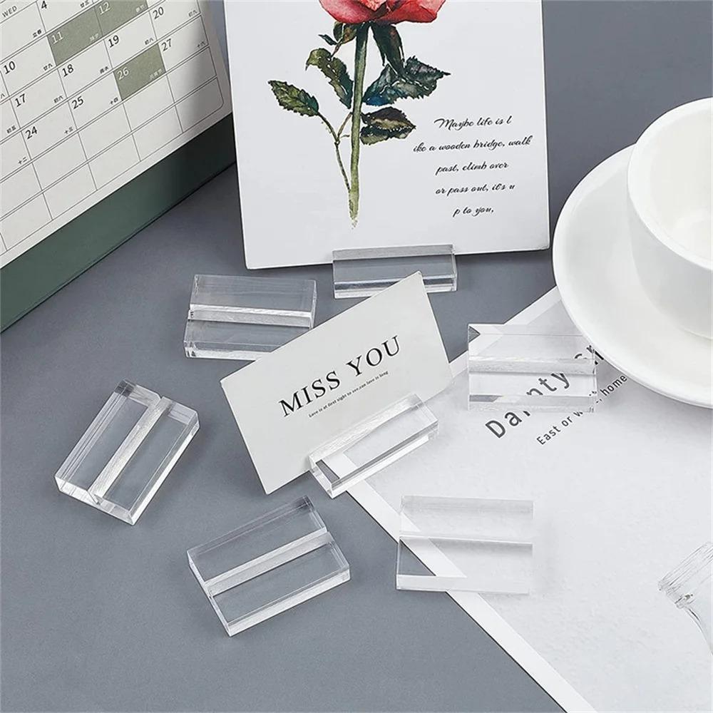 Blank Place Card Holder Clear Table Number Stands Transparent Sign Holder  Anniversary Celebration