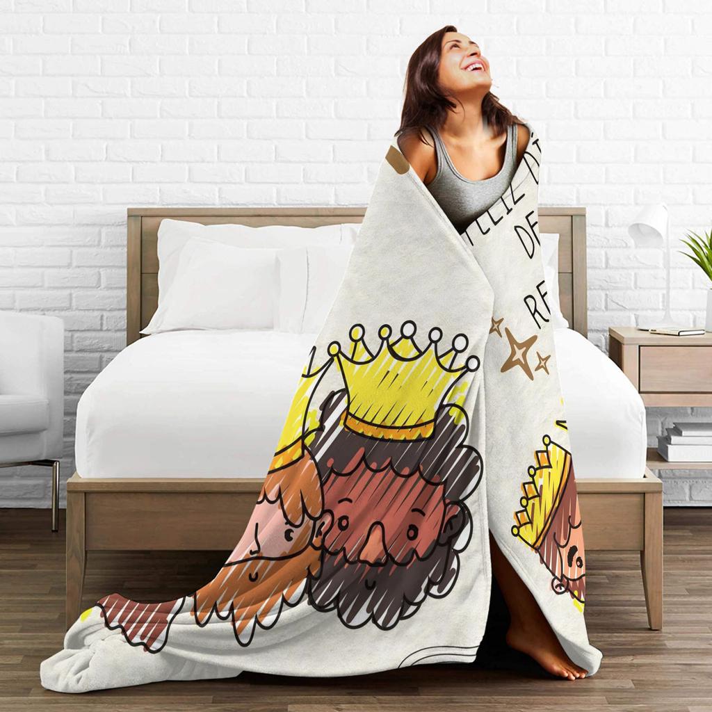 Día de los Reyes Magos Accessories Blanket Cozy Soft Throw Blankets for Bed 50x60 Inches Multiple Sizes Bedspread