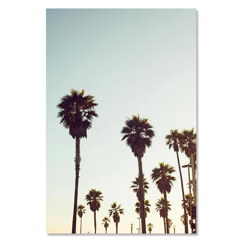 Ocean Poster Beach Sea Cliff Palm Tree Plank Road Canvas Painting Wall Art Nordic Landscape Ferris Wheel Print For Bedroom Decro