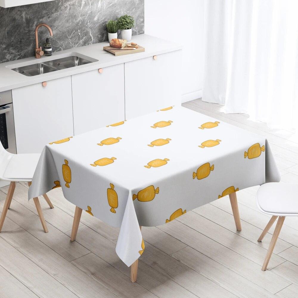 Cartoon Tablecloth Home Decor Stain Resistant Waterproof Table Decoration Rectangular Kitchen Fireplace Countertop