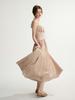 Sinseuden Karokaro-Träger-Maxikleid Beige