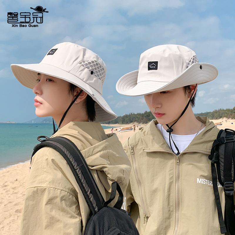 9228 Summer Men's Breathable Big-eaves Bucket Hat Outdoor Fishing Mountaineering Hat Casual Versatile Sunscreen Visor