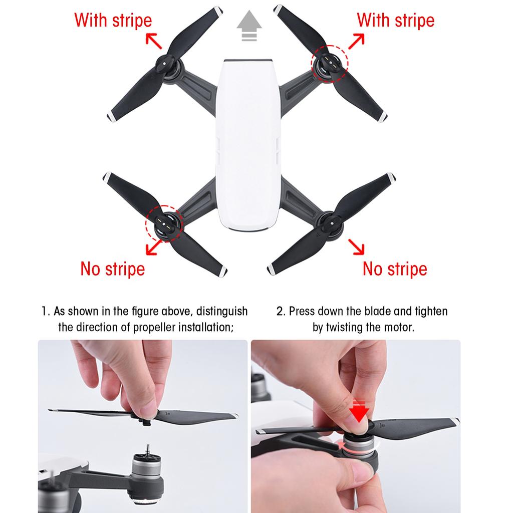 4pcs Drone Propeller Low Noise Blade Props Set Accessories Replacement for