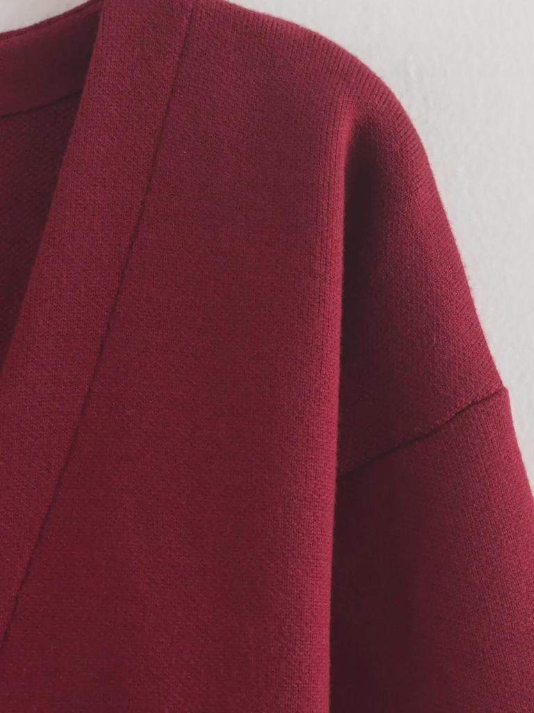 Early Autumn V-Neck Slim Cardigan & Hip Skirt Set for Women