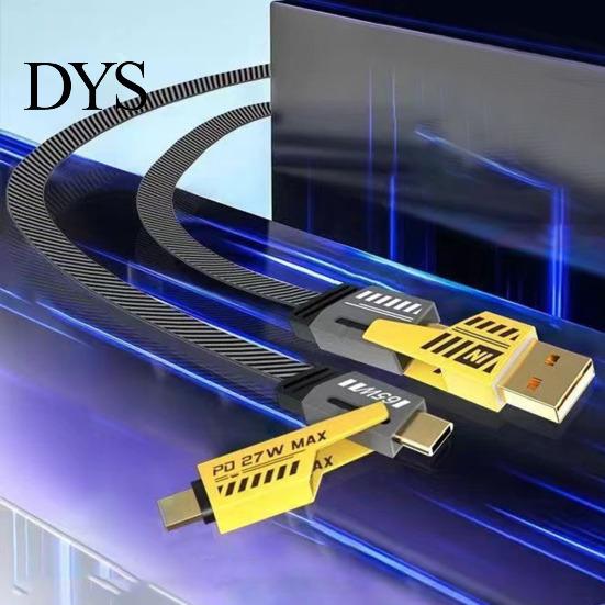 Four-in-one Charging Cable 100/150/200CM 4-In-1 USB Type-C 8Pin 65W 480Mbps Fast Cellphone Wear-resistant Tablet Nylon Braided Data Wire Cord