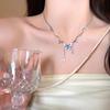 Gradual Change Blue Butterfly Fringed Necklace Accessories Women's Summer 2025 New Clavicle Chain Light Luxury Niche High-end Neck Chain