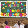 ojustbeok Summer Reading Flower Bulletin Board Decorations Set Classroom Floral Bulletin Board Border Cutouts Reading Helps Your Mind Bloom Craft
