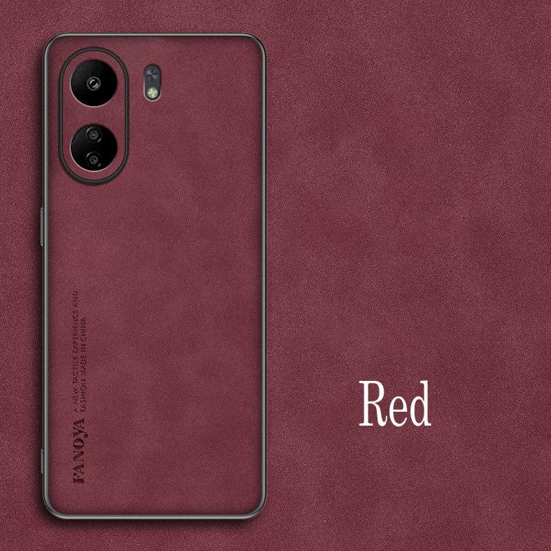 

For Xiaomi Redmi 13C 4G 5G Luxury Sheepskin Leather Shockproof Silicone Case For Xiaomi Redmi 13C 4G 5G Phone Case Cover Coque For Redmi 13C 5G красный