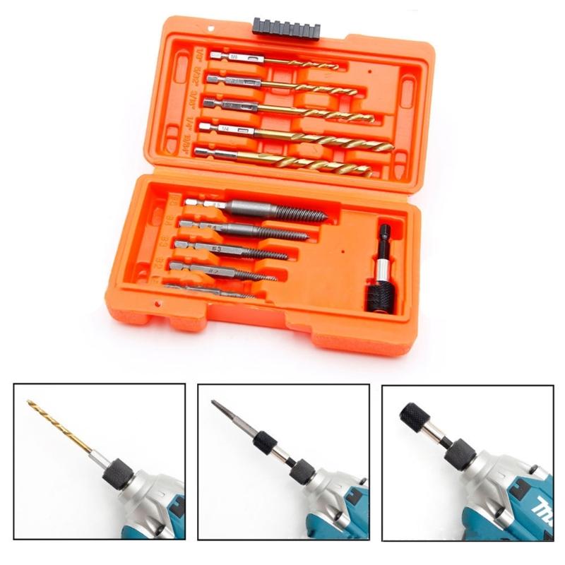 Screw Extractor Bolt Extractor Set Left Hand Drill Bit Set Stripped Bolt Remover Borken Bolt Extractor Kit for Removing