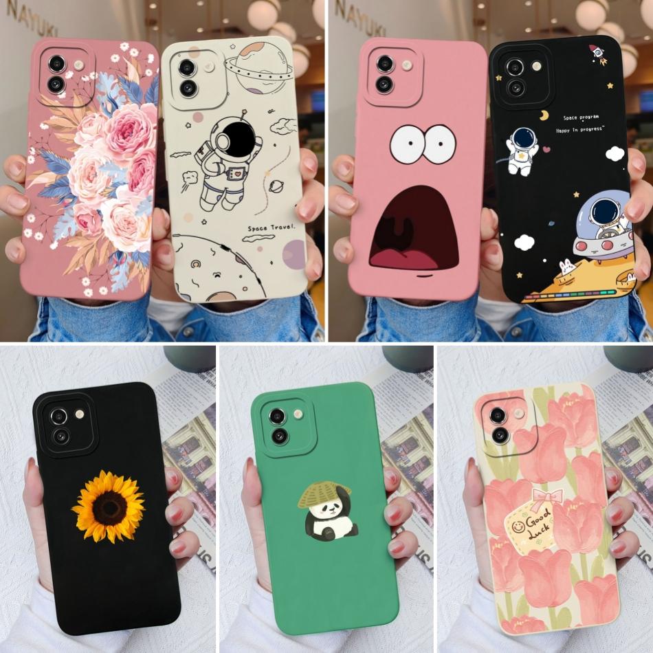 Case For Samsung A03 Core A03S Painted Soft Liquid Silicone Fashion Back Cover For Samsung Galaxy A 03 A03Core A03 S Funda Coque