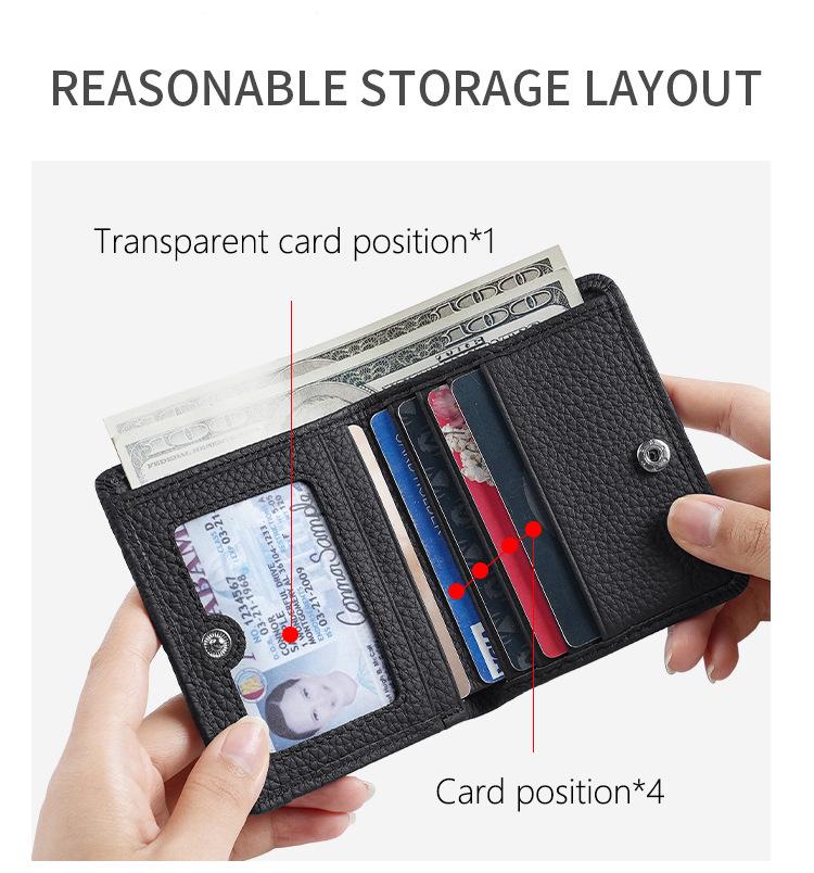 Women's Genuine Leather RFID Anti-Theft Multi-Card Wallet and Small Coin Purse