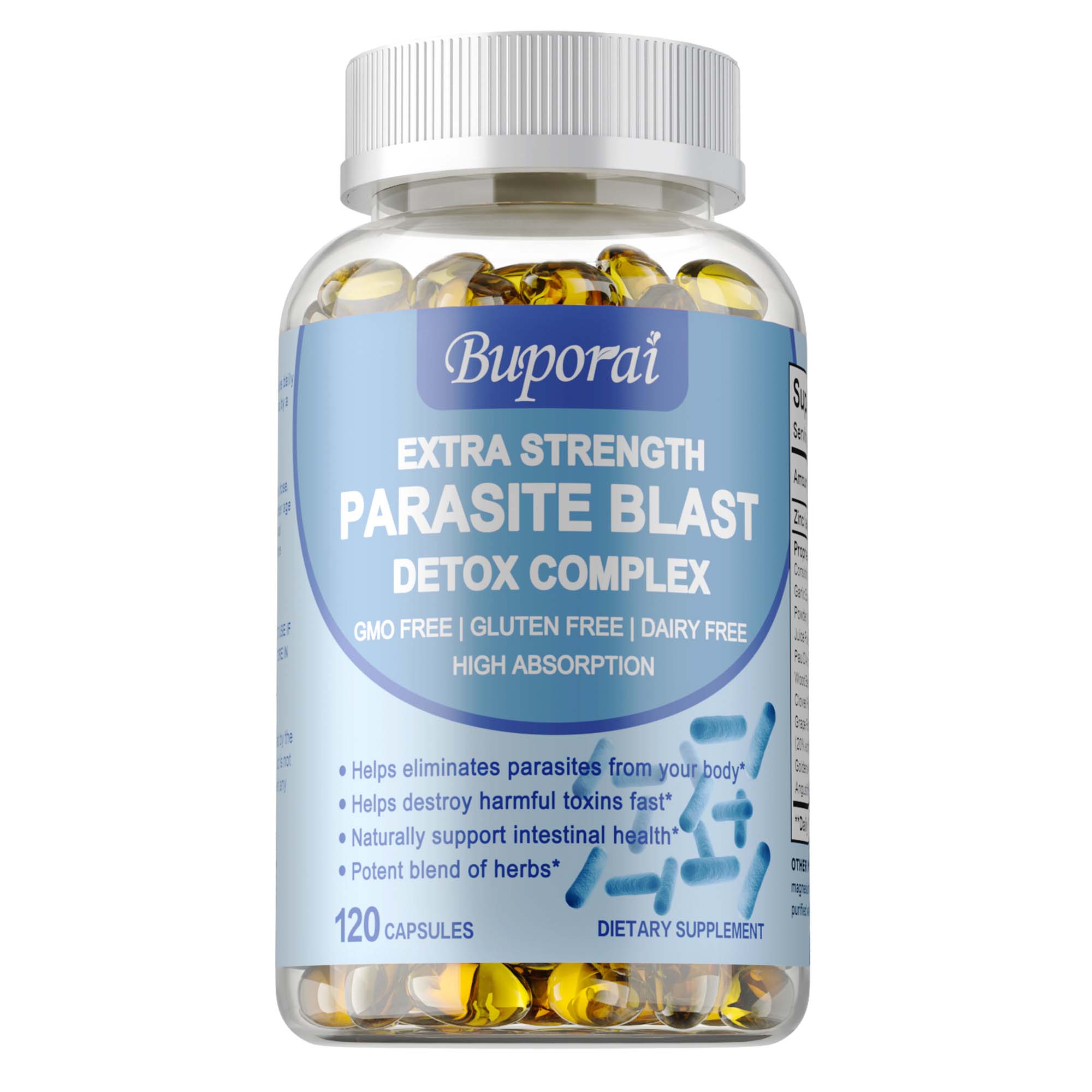 Parasiten-Blast Entgiftungs-Komplex 1485mg - mit Wermut, Schwarznussschale, Nelke 120