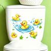 Autocollant Mural Jaune Mignon Canard Salle de Bain Autocollant Toilettes PVC Lavabo Salle de Bain Décalcomanie Amovible Auto-Adhésif Décoration Maison Autocollant Voiture