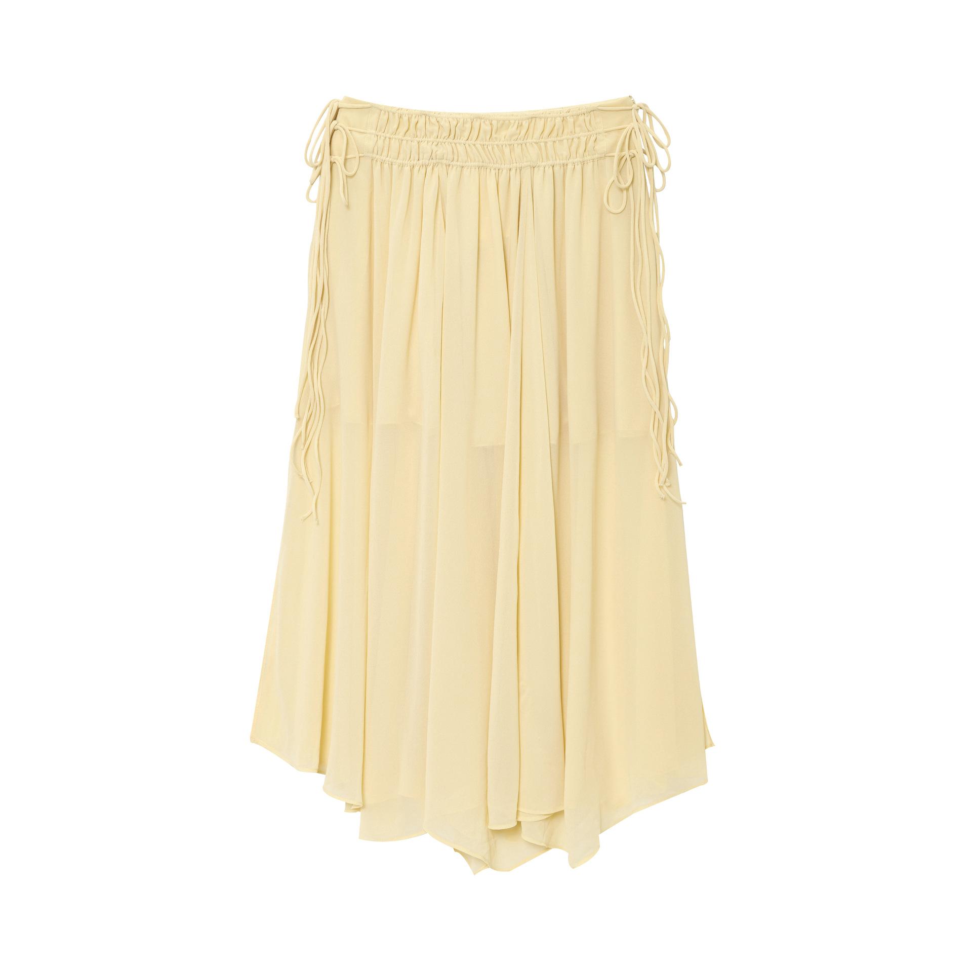 European and American women s clothing INS popular ruffle edge pleated top + chiffon skirt S
