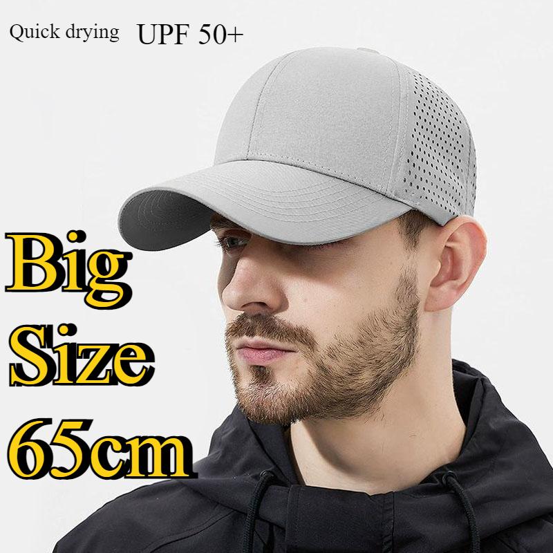 My Extreme Outdoor Activities Men's Light Gray Big Size Quick Drying Baseball Caps Outdoors Sport Dad Hat Summer Oversize Light Mesh Breathable Snapback Trucker Cap 65Cm 60-65Cm