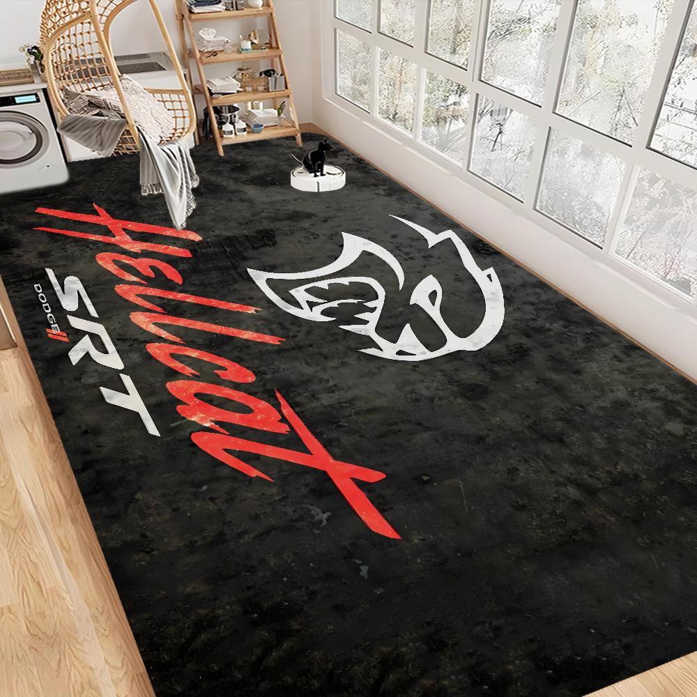 SRT Hellcat Demon Dodge Fußmatte Nordischer Stil Haustürmatte Badezimmer-Toilettenmatten Schlafzimmer Hotel Dekorationsmatte