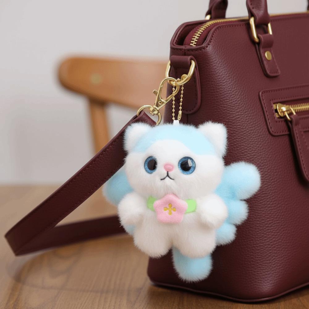 Mini Size Cat Plush Keychain Soft Fluffy Kitten Plush Keychain Bedroom Decor