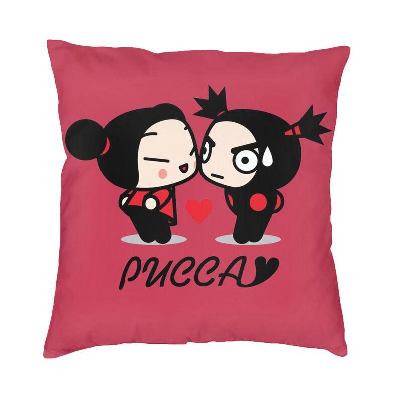 Moderní Funny Love Pucca a Garu povlak na polštář na pohovku Polyesterová TV Animace Pouzdro na polštář Anime povlak na polštář do obývacího pokoje
