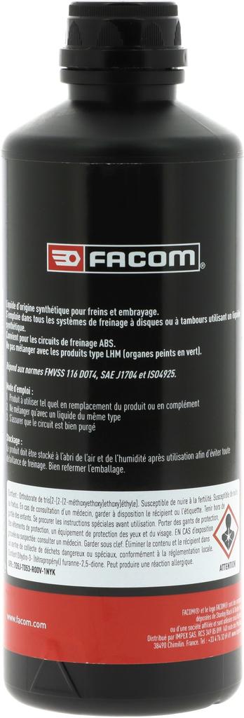 Liquide de frein - FACOM - DOT4 - 500 ml