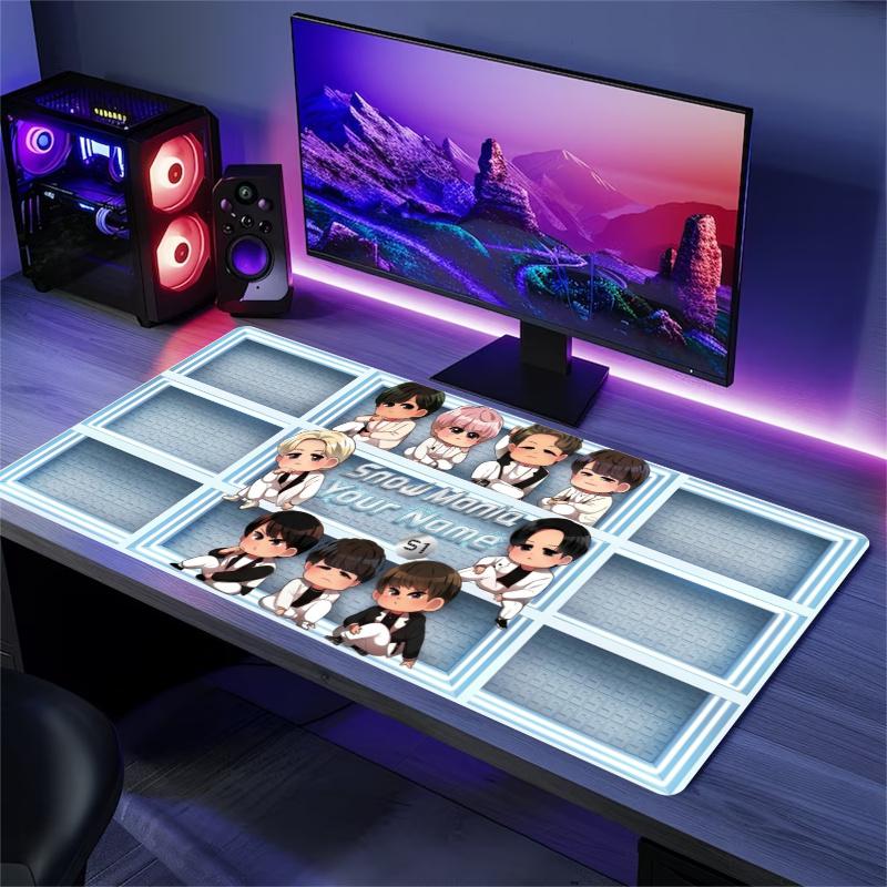 Cute Character Name Stickers Custom Name Large Size Mouse Pad Gaming Table Cushion Nonslip Laptop Tablet Big XXL Mat Mini PC Playmat With Lock edge