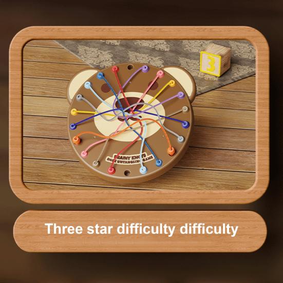 Kids Bear Rope Untangling Game Logic Thinking Focus Training Rope Board Game Parent-children
